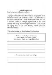 English Worksheet: GUIDED WRITING ACTIVITY