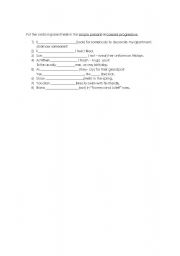 English Worksheet: simple present vs present progressive