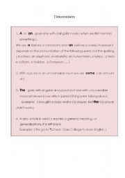 English Worksheet: Determiners lesson plan with 3 worksheets