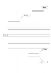 English worksheet: graphic Organizer for a friendly letter