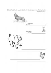 English worksheet: Demonstrative pronouns and animals.  What is this/that?