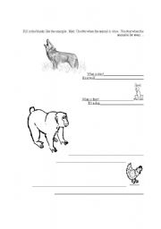 English Worksheet: Demonstrative pronouns and animals.  What is this/that?