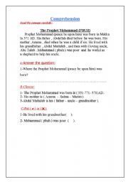 English Worksheet: comprehension