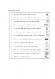 English Worksheet: many much a lot 