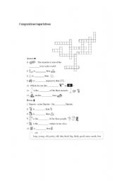 English worksheet: Comparatives/superlatives