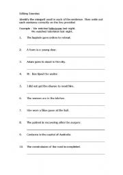 English worksheet: Editing Exercise