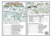 English Worksheet: There is - There are