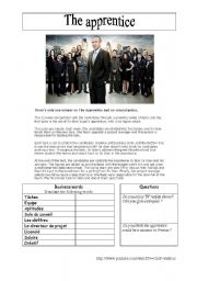 English Worksheet: The apprentice