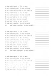 English worksheet: How many ? 