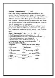 English Worksheet: Reading Comprehension