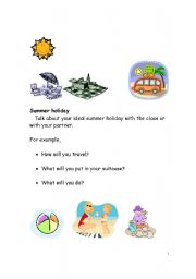English Worksheet: Summer Holidays