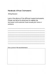 English Worksheet: Music Instruments