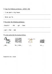 English worksheet: writing