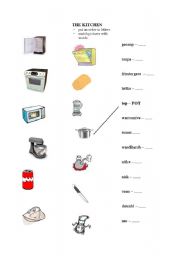 English worksheet: The Kitchen