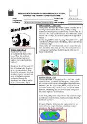 English Worksheet: panda bear