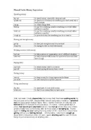 English worksheet: Phrasal verbs on Money