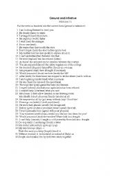 English worksheet: Gerund and infinitive exercice