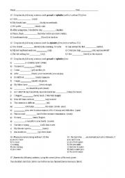 English Worksheet: Verb Patterns