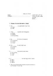 English worksheet: ENGLISH TEST