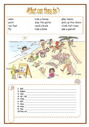 English Worksheet: Can / Cant