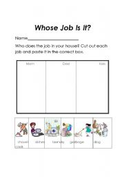 English worksheet: Whose Job Is It?