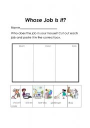 English Worksheet: Whose Job Is It?