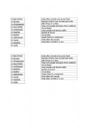 English worksheet: What are their jobs? Part 2
