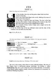 English worksheet: Tests on USA