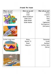 English Worksheet: Around the house