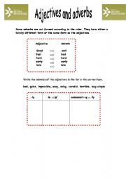 English Worksheet: adverbs and adjectives