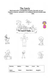 English worksheet: the simpsons family
