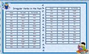 List of irregular verbs  in the past with exercises set 1 of 3