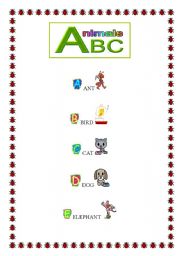 English worksheet: The Animal Alphabet part 1 (a-k)