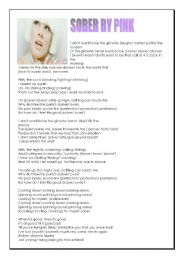 English Worksheet: Listening Activity Sober By P!nk