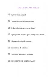 English Worksheet: classroom rules