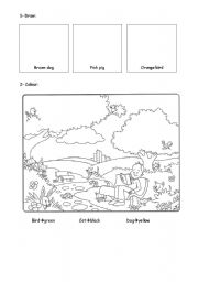 English worksheet: Lets color