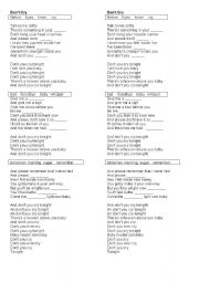 English worksheet: Song: Dont cry, Guns n roses