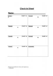 English worksheet: check in sheet for remediation purposes