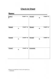 English Worksheet: check in sheet for remediation purposes