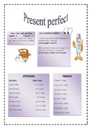 English Worksheet: ((Present Perfect))