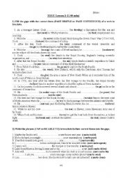 English Worksheet: Past ST vs CT, can or be able to, forming questions TEST