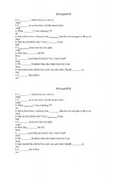 English worksheet: Past Simple vs. Past Continuous tense TEST 