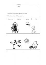 English worksheet: Seasons