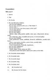 English Worksheet: Presentation