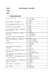 English Worksheet: MCQ English grammar for french learners