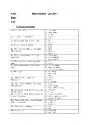 English worksheet: MCQ English grammar for french learners