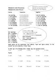English Worksheet: PRESENT CONTINUOUS_5PAGES