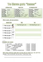 English Worksheet: To have got 