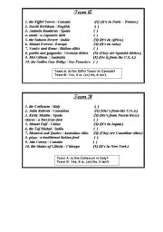 English worksheet: The knowledge game