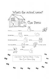 English Worksheet: WHAT IS THE ANIMAL NAME?